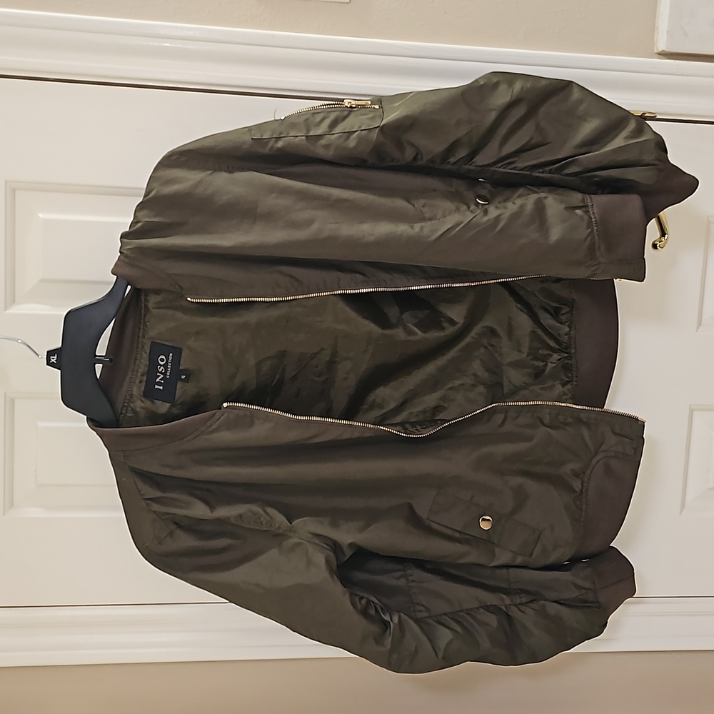 Inso olive green bomber jacket. Size XL